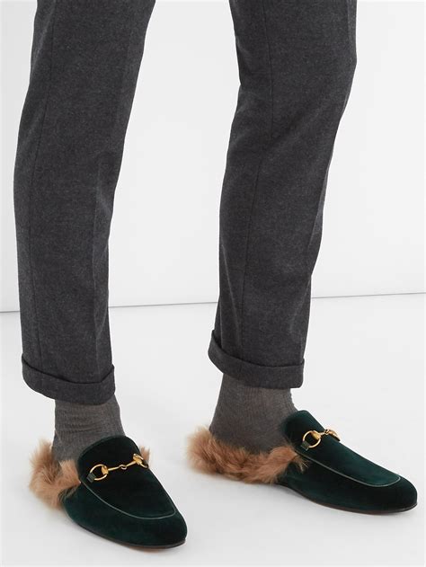 furry gucci loafers|gucci fur loafers men.